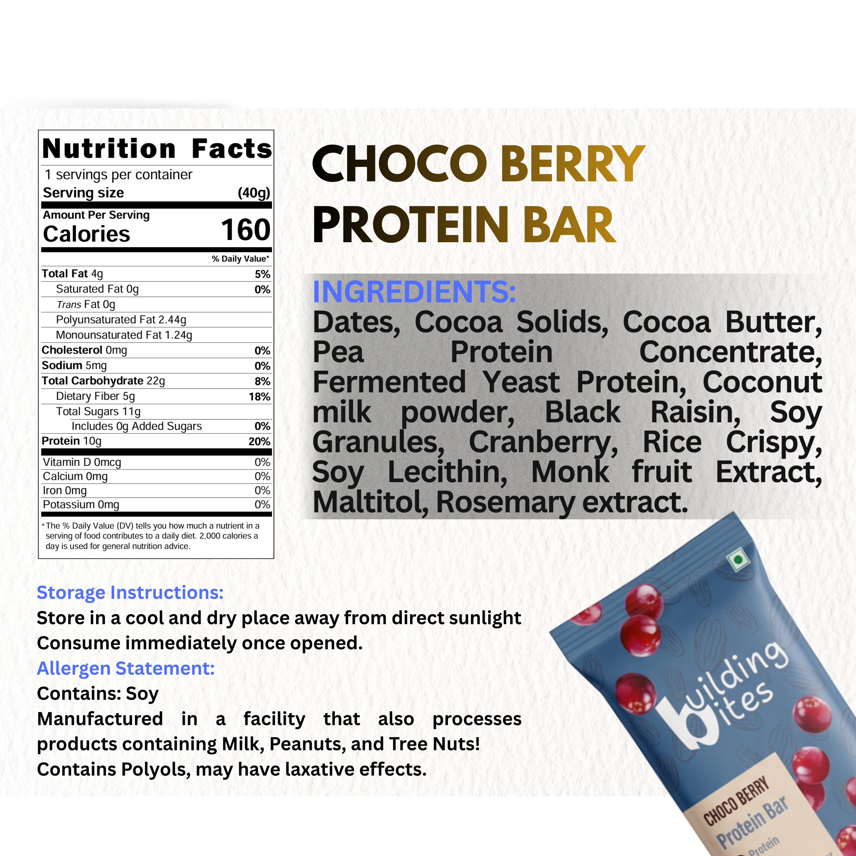 Chocoberry Protein Bar 3